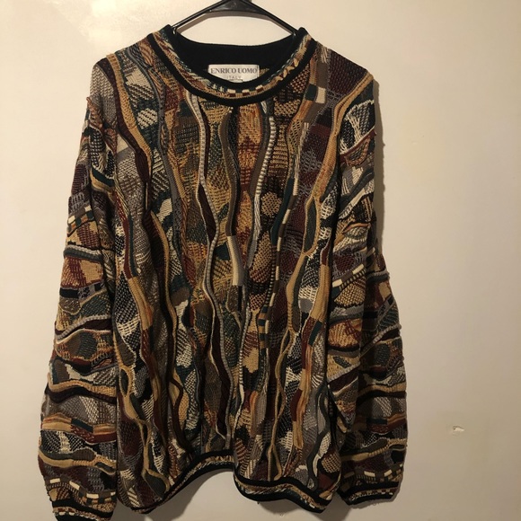 Chunky boho oversized ENRICO UOMO Italy sweater🔥retro - Picture 2 of 9